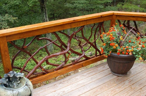 Flowers And Branch Railing