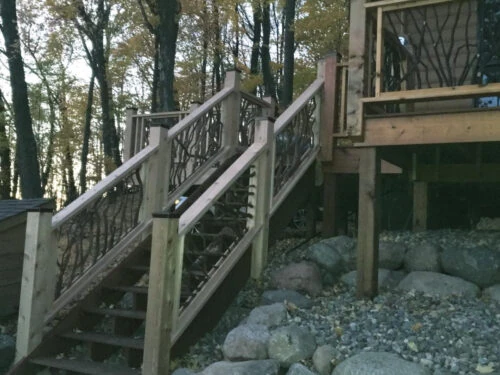 Stair Case On Hill At Dusk