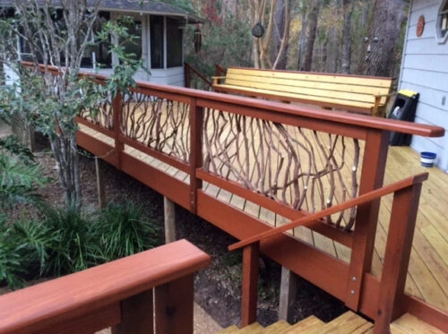 Tallahassee, Fl Red Stained Deck Railing