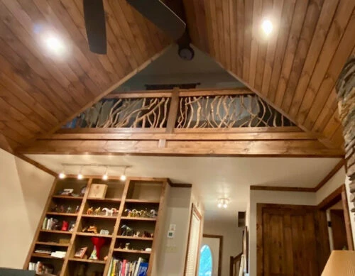 Wood Paneling Loft Railing
