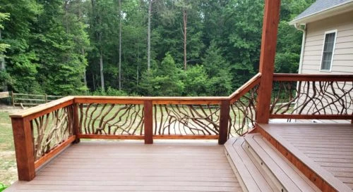 Zirconia, NC Wood Railing In The Forest