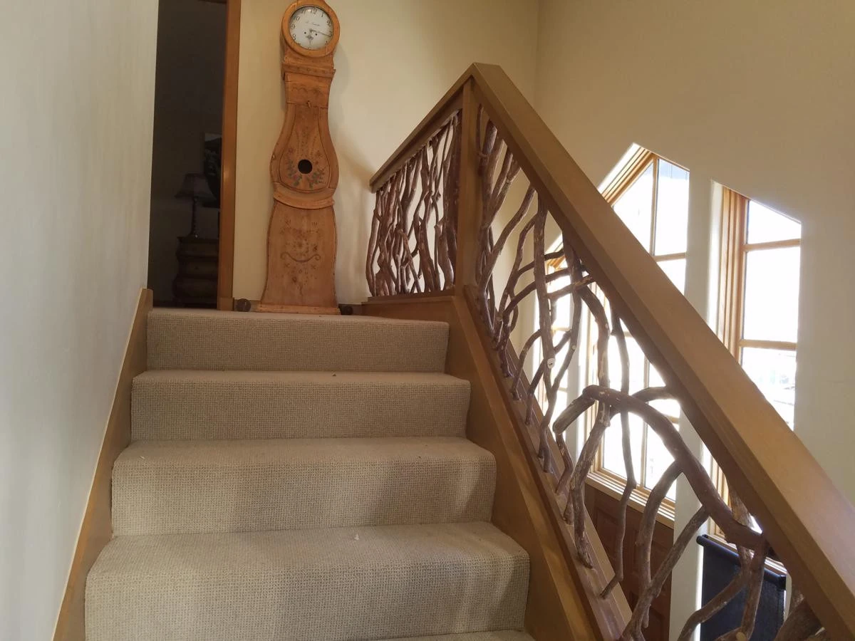 Grandfather Clock With Stairs Railings