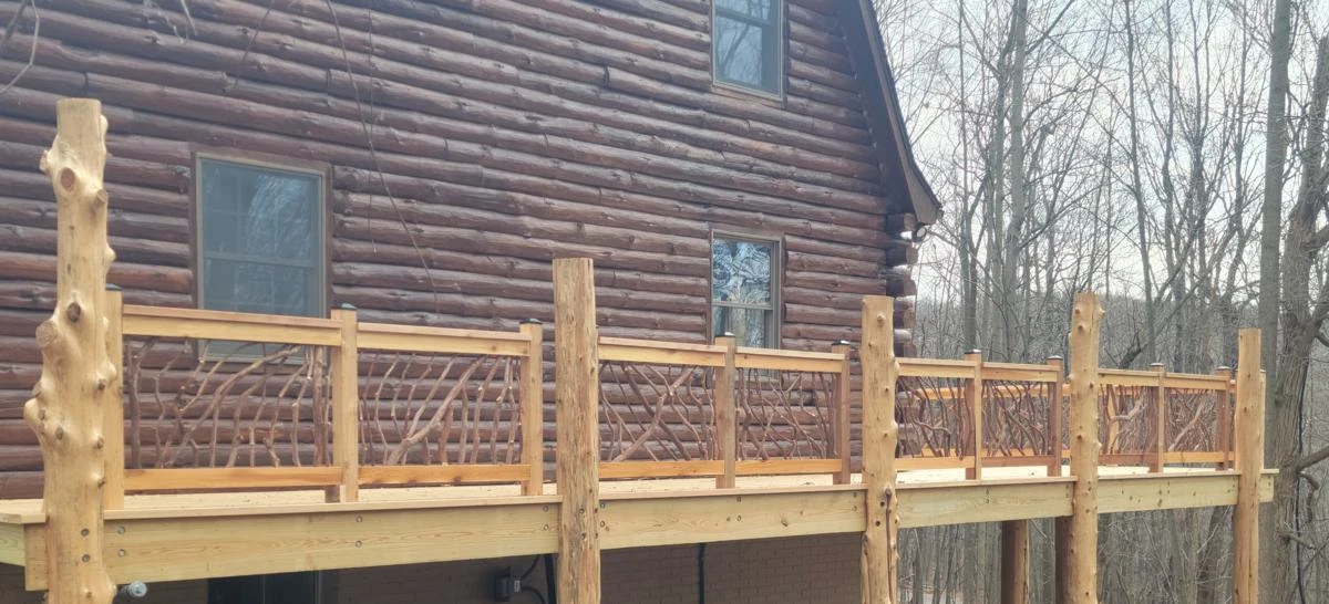 Log Post And Handrails