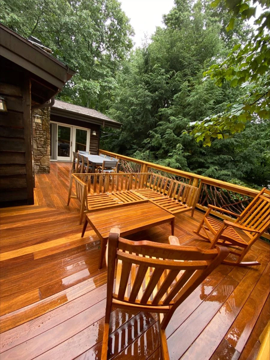Rain On Stained Deck
