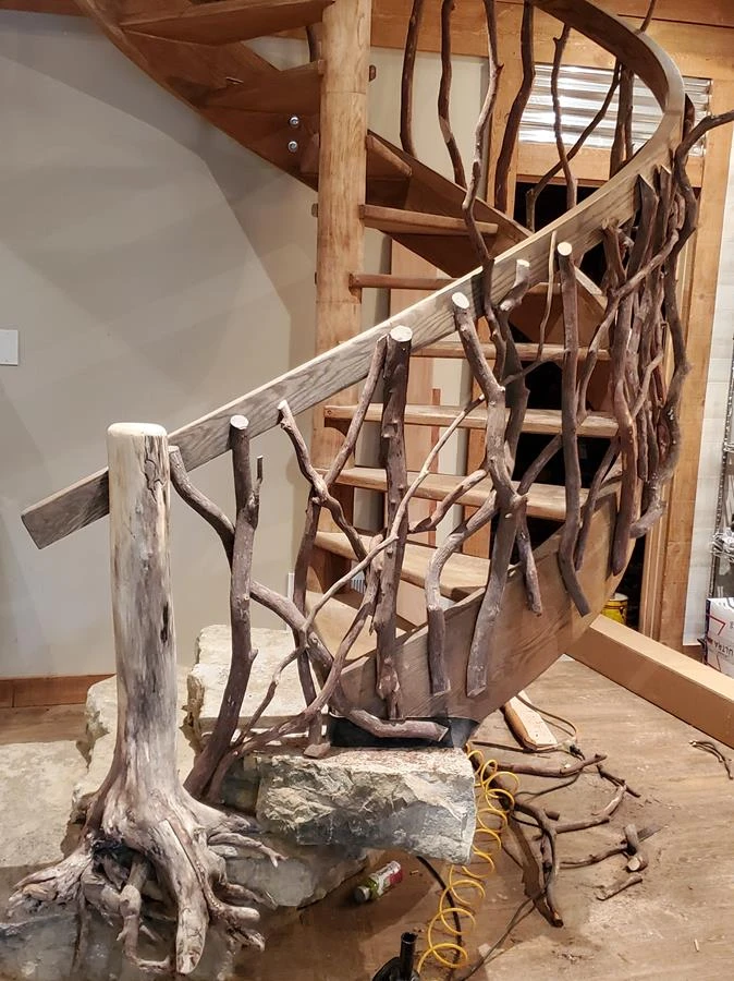 North Versailles PA, Spiral Stairwell With Curved Handrail