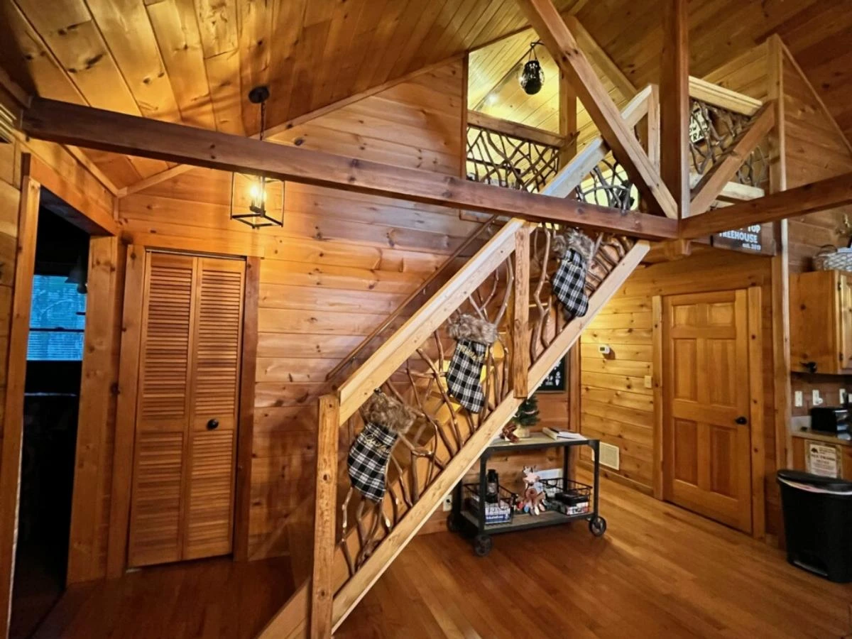 Ellijay, GA Stockings Hung On Stair Handrail