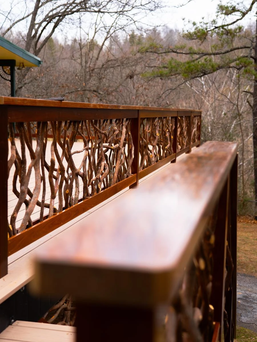 Franklin, NC Close Up Out Of Focus Handrail Focused Handrail Behind