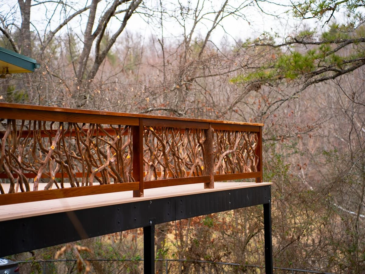 Franklin NC Outside Deck Side View Of Handrails